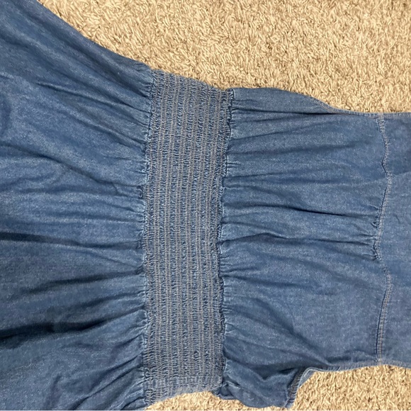 J. Gee sleeveless denim dress full zip front, mocked elastic waist likely a M Sz - Picture 11 of 16